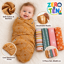 HappyFlute Muslin Cloths – 5-Piece Set