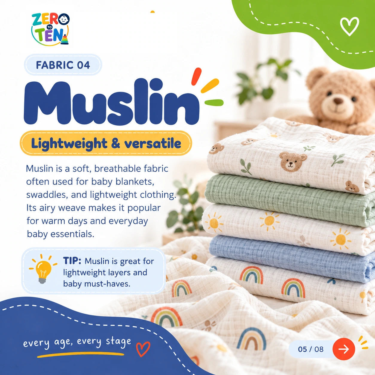 Fabric types for babies and kids, slide 5 of 8
